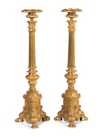 A Pair of French Gilt Bronze Torchères