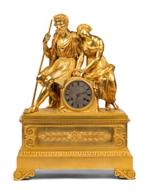 A Louis Philippe Gilt Bronze Mantel Clock