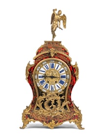 A Napoleon III Gilt Bronze and Boulle Marquetry Mantel Clock