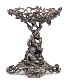 A Napoleon III Electroplated Bronze Centerpiece Bowl