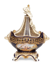 A Sèvres Style Porcelain Potpourri Urn