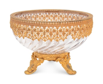 A Baccarat Gilt Metal Mounted Center Bowl