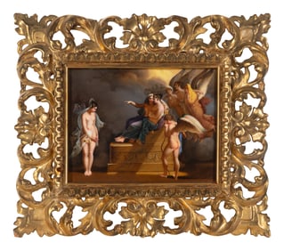 A Berlin (K.P.M.) Porcelain Plaque Depicting Psyche Before the Tribunal of Venus