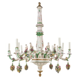A Meissen Porcelain Chandelier