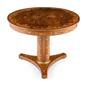 A Dutch Mahogany and Marquetry Center Table