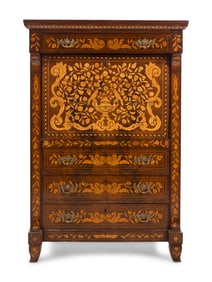 A Dutch Marquetry Secrétaire à Abattant