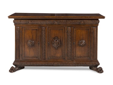 An Italian Baroque Grain-Painted Console Cabinet