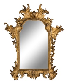 An Italian Rococo Carved Giltwood Mirror