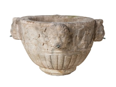 A Neoclassical Style Stone Garden Fountain Basin