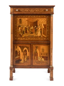 An Italian Marquetry Fall-Front Cabinet