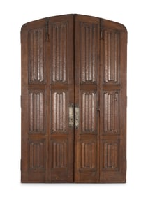An English Oak Linenfold-Carved Paneled Room