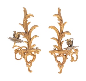 A Pair of George II Giltwood Sconces