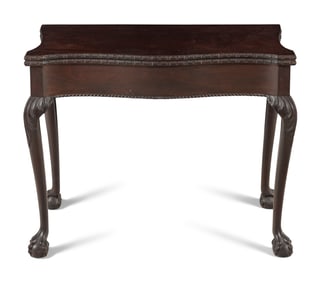 A George III Carved Mahogany Flip-Top Table
