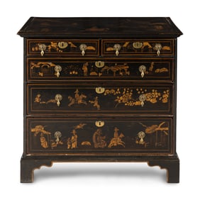 A George III Black-Japanned Chest of Drawers
