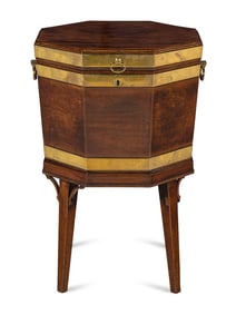 A George III Brass-Banded Mahogany Cellarette
