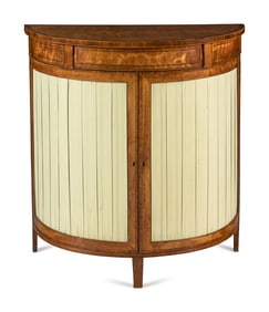 A George III Satinwood Demilune Side Cabinet
