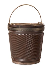 An Irish Regency Style Mahogany and Brass Bound Peat Bucket