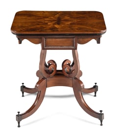 A Regency Part Ebonized Mahogany Side Table