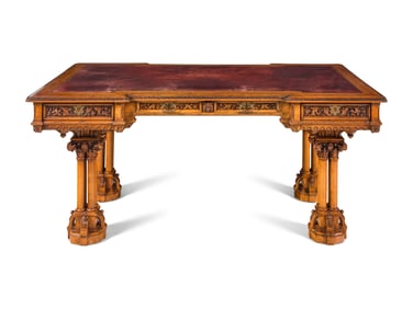 An Austrian Carved Oak Writing Table