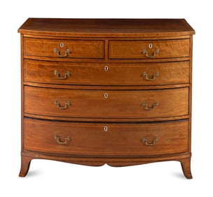 An Edwardian Satinwood-Banded Mahogany Chest of Drawers