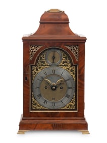 An American Brass-Mounted Mahogany Striking Table Clock