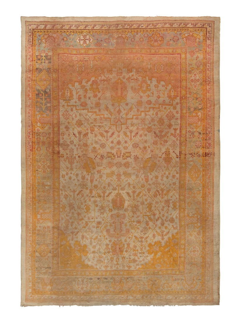 An Oushak Rug: An Oushak Rug Late 19th Century 14 feet 1 inch x 11 feet 9 inches. Property from a Private Collection This lot is located in Chicago.