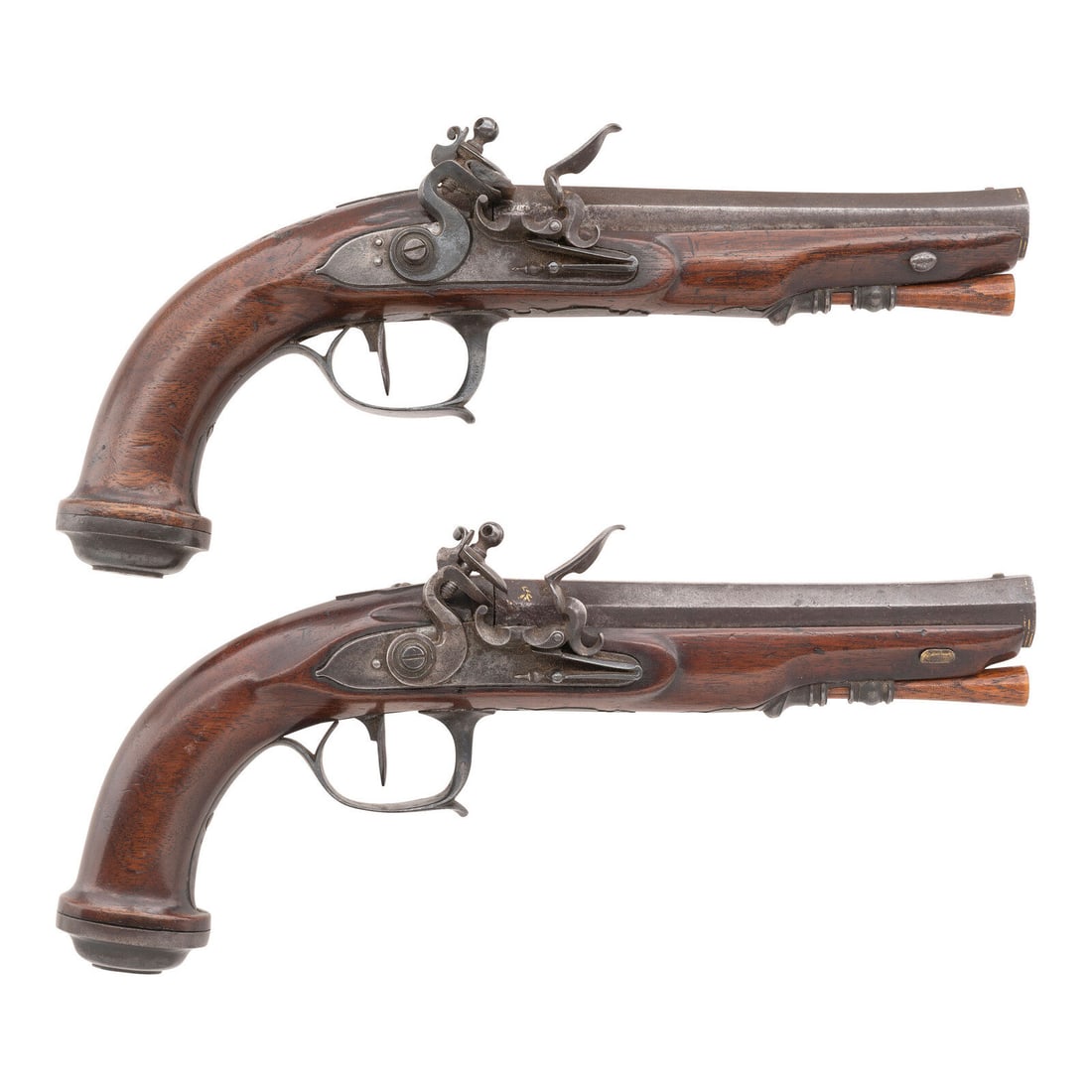 Pair of French Flintlock Coat Pistols by Augustin Merley-Duon