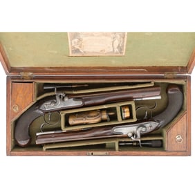 Cased Pair of Percussion Altered Pistols by John Richards of London