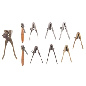 10 Civil War Era Bullet Molds: 9 Revolver & 1 Enfield Rifle Musket