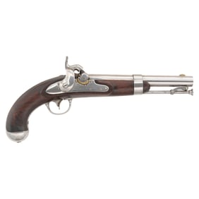 Confederate Style Brazed Bolster Alteration of a US Model 1836 Pistol with New Jersey Surcharges