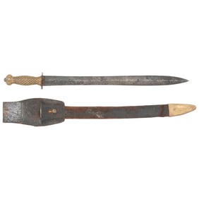 Confederate Variant Naval Cutlass with 1841 USN Style Hilt Attributed to Leech & Rigdon
