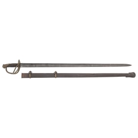 Scarce Straight Blade Memphis Novelty Works Thomas Leech Inside Guard Marked Cavalry Saber