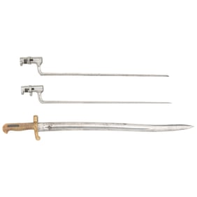 Two Spencer Rifle Socket Bayonets and a Sharps Rifle Saber Bayonet