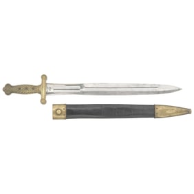 Massachusetts Marked Ames Model 1832 Heavy Artillery Saber & Scabbard Dated 1839