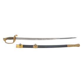 Very Fine Ames Model 1850 Foot Officers Sword & Scabbard