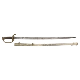 Tiffany Retailer Marked Imported US Model 1850 Foot Officers Sword with German Silver Scabbard