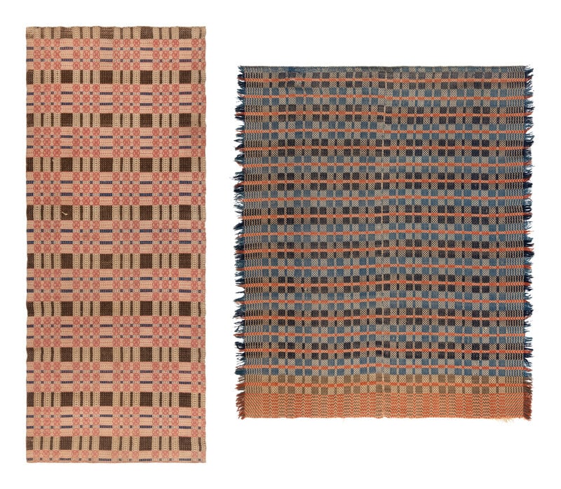 Two Cotton and Wool Jacquard Coverlets (1 of 5)