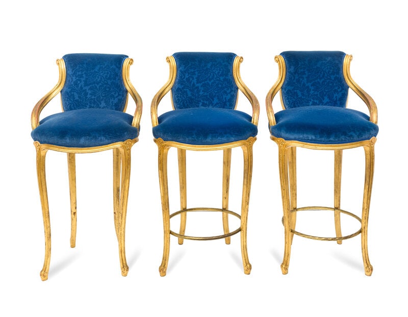 A Set of Three Italian Giltwood Counter Stools (1 of 2)