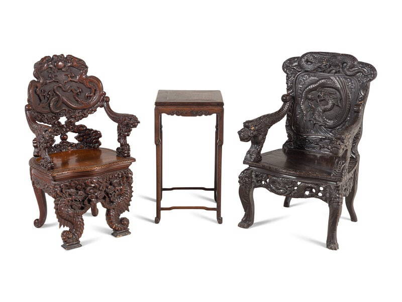 A Group of Chinese Export Rosewood Furniture