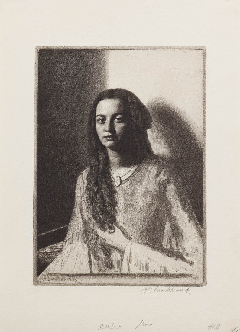 Gerald Leslie Brockhurst, (British, 1890-1978), Una: Gerald Leslie Brockhurst (British, 1890-1978) Una etching signed G. L. Brockhurst (lower right) 8 1/2 x 6 1/4 inches.