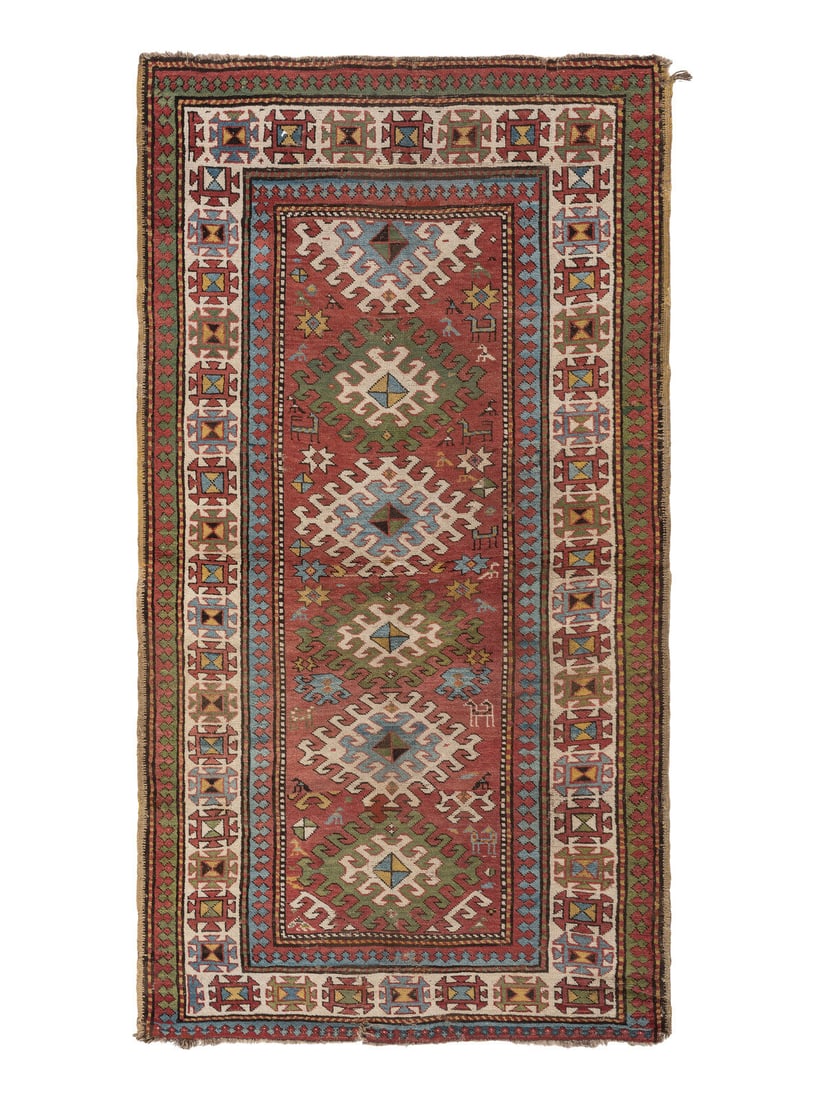 A Kazak Rug: A Kazak Rug South Caucasus, Late 19th Century 6 feet 10 inches x 4 feet 1 inch. Property from a Private Family Trust This lot is located in Cincinnati.