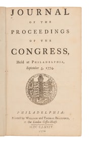 [REVOLUTIONARY WAR -- CONTINENTAL CONGRESS]. Journal of the Proceedings of the Congress, Held at