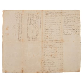 [REVOLUTIONARY WAR]. "An Recompts (or Enventory) of the Cloathing and Effects of Mr. Israel