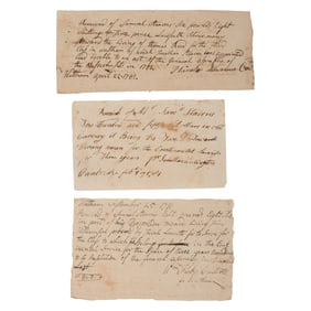 [REVOLUTIONARY WAR]. Group of 3 pay receipts for the hire of a substitute soldier identified to