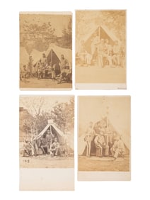 [CIVIL WAR]. A group of 8 photographs of the 7th New York State Militia at Camp Cameron. April-June,