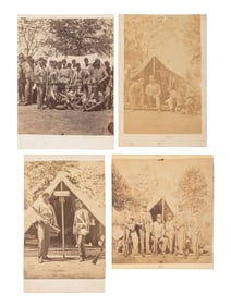 [CIVIL WAR]. A group of 8 photographs of the 7th New York State Militia at Camp Cameron. April-June,