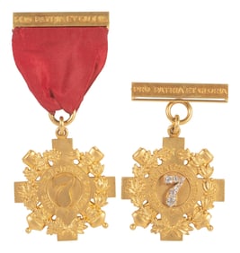 [CIVIL WAR]. Two 22K gold, Tiffany & Co. service medals presented to George Moore Smith, 7th New