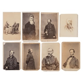 [CIVIL WAR]. CDV album featuring important military figures, politicians, clergymen, writers, and