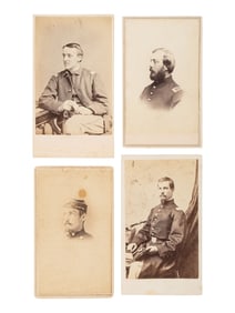 [US COLORED TROOPS]. A group of 10 CDVs featuring officers of the 54th and 55th Massachusetts