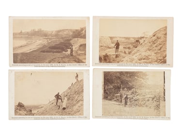 [CIVIL WAR]. 11 CDVs of artillery and fortifications from Brady's Album Gallery. 1862.